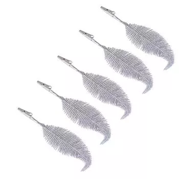 5 шт. зажим для украшения рождественской елки с перьями, блестящие безделушки, украшения из перьев, праздничные украшения, инструменты для украшения S золотой
