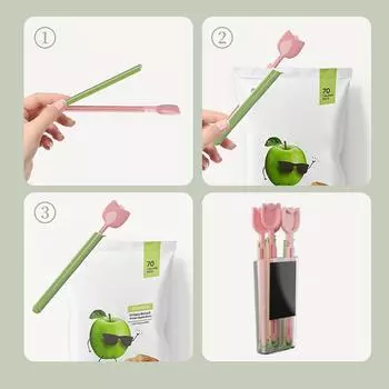 5 шт. зажимов-тюльпанов для запечатывания кухонных закусок, зажимы для пакетов с магнитной коробкой для хранения, многоразовый запайщик пакетов, инструменты для домашнего хранения жёлтый