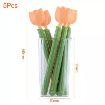 5 шт. зажимы для сумки-тюльпана в форме цветка, магнит на холодильник, портативный зажим для хранения закусок и хлеба на кухне оранжевый