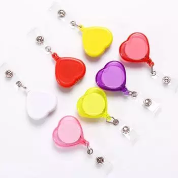 5 шт. зажимы для удостоверения личности в форме сердца с надписью «Любовь», пластиковый держатель для визитной карточки, держатель для бейджа, офисные принадлежности random 5pcs