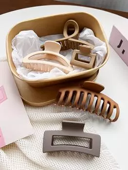 5 шт. Зажимы для волос больших размеров смешанных цветов и форм для женщин, девушек, для тонких, густых, вьющихся волос, зажимы-крабы с сильной фиксацией