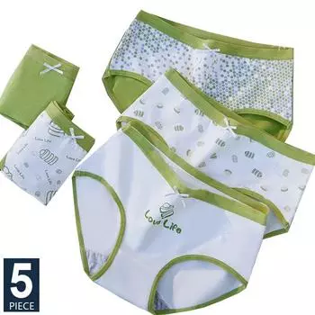 5 шт. женские хлопковые трусики дышащее нижнее белье модные трусы с принтом для девочек сексуальные женские трусы с низкой посадкой женское нижнее белье M&5pcs