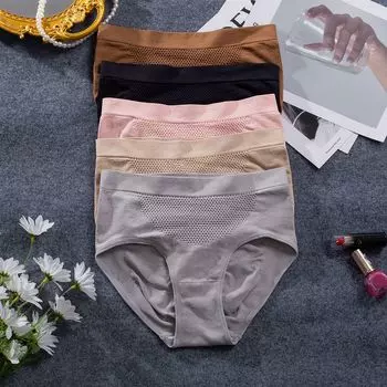 5 шт. женские хлопковые трусы большого размера нижнее белье женские трусики дышащее хлопковое женское нижнее белье удобные трусы-боксеры S разноцветный