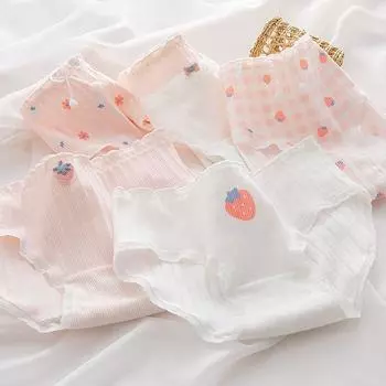 5 шт. женские хлопковые трусы для девочек, трусы, нижнее белье высокого качества, дышащие one size разноцветный