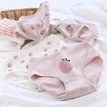 5 шт. женские хлопковые трусы для девочек, трусы, нижнее белье высокого качества, дышащие one size разноцветный