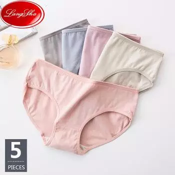 5 шт. женские трусики из мягкого чистого хлопка, комфортное нижнее белье с низкой талией, трусы для девочек, женские бесшовные интимные трусы