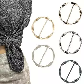 5 шт., женский зажим для шарфа и кольцо, зажим для футболки, металлическая круглая круглая застежка, зажим смешанного цвета, металлическая круглая кнопка для одежды своими руками, держатели для шляпы, ремня 5pcs