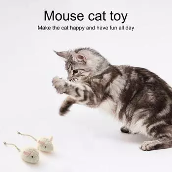 5 шт., жевательная игрушка для кошек, устойчивая к укусам, сизальский хвост, плюшевая игрушка для кошек и котят, имитация мыши