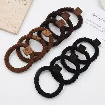 5 шт. Зимняя плюшевая повязка на голову с надписью «Медведь», обруч для волос, модный головной убор для девочки, сладкая резинка, аксессуары для волос чёрный