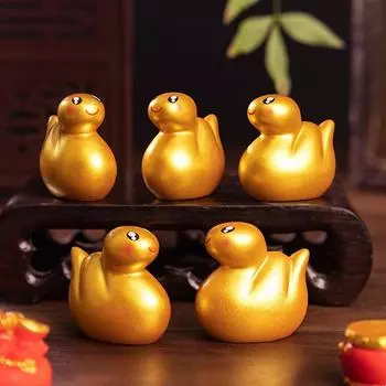 5 шт. Золотая фигурка змеи на удачу, симпатичный талисман года змеи, новогоднее украшение, подарки 5pcs