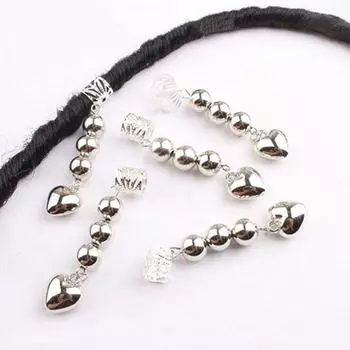 5 шт. золотого и серебряного цвета, кольцо для волос, коса, дреды, бусины, манжеты для волос, трубка для страха, очаровательная коса в стиле регги, аксессуары для наращивания