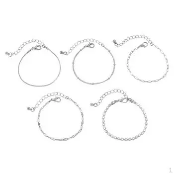 5 шт. золотые браслеты для женщин, штабелируемые покрытия, крошечная цепочка, модная летняя вечеринка