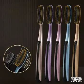 5 шт. зубная щетка для ухода за полостью рта с большой головкой, мужская сверхжесткая щетина для ухода за полостью рта, удаление пятен от кофе