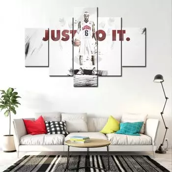 5 шт., звезда баскетбола, спортивный тренажерный зал, настенный домашний декор, без рамки, 5 панелей, абстрактные картины, декор комнаты, 5 шт., плакат, холст, искусство 20x35 20x45 20x55cm
