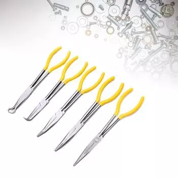 5 штук 11 дюймов длинноносые плоскогубцы изогнутый наконечник кабельный съемник длинноносые плоскогубцы кусачки для проводов хомут для шланга ручной инструмент