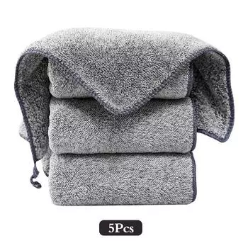 5 штук кухонной маслостойкой ткани из бамбукового древесно-угольного волокна, бытовая тряпка для мытья посуды, ткань, ткань для протирки вилок 5pcs серый