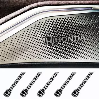 5 штук наклеек на динамики Honda Ascot Insight Avancia Integra Airwave Cross City Civic Type R Jazz Metal Decoration Emblem Luxury Cool H-RV CR-V золотой
