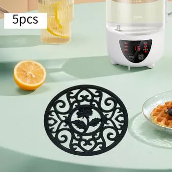 5 штук силиконовый коврик для кухни подставка и подставка для напитков красный