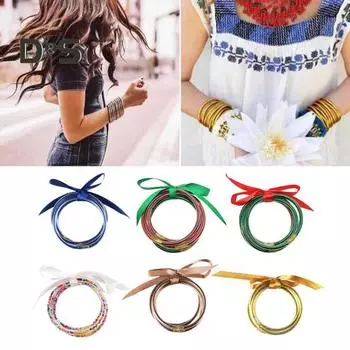 5 слоев Рождественский браслет блестящий свадебный желейный браслет для девочек золотистый