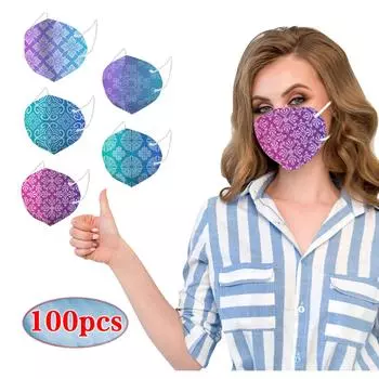 5-слойная маска высокой плотности для взрослых, 100 шт., фильтр от ветра и тумана C