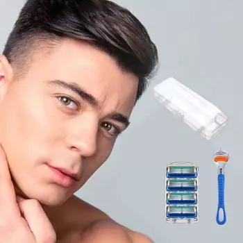 5-слойное лезвие для бритвы, мужские лезвия для бритья, безопасное руководство по бритью, многоразовые сменные лезвия для бритвы