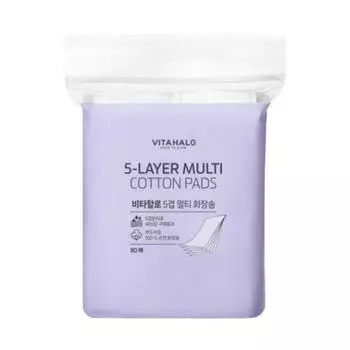 5-слойные ватные диски VitaHalo Multi Makeup, 80 шт., 1 упаковка