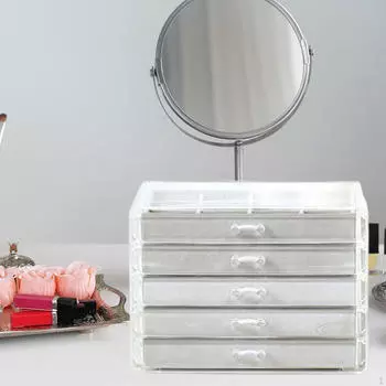 5-слойный органайзер для ювелирных изделий, настольный пылезащитный элегантный акриловый контейнер-держатель для колец серый