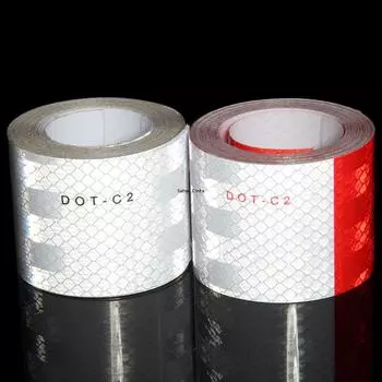 5 см*5 м DOT-C2 светоотражающие ленты безопасности красные белые водонепроницаемые светоотражающие наклейки для транспортных средств прицепов лодок