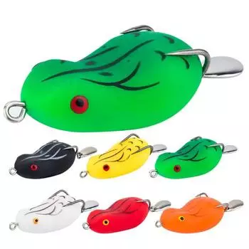 5 см/9 г приманки для лягушки, искусственная приманка с двойным крючком, 6 цветов, искусственная мягкая рыболовная приманка, аксессуары для рыболовных снастей оранжевый