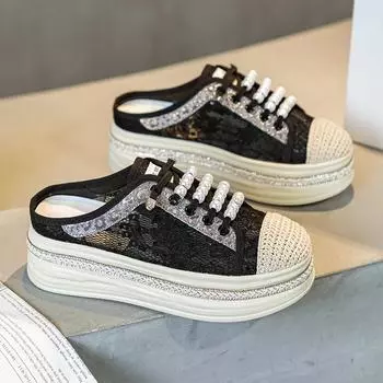 5 см новые воздушные сетчатые эластичные синтетические удобные сандалии летние шикарные модные тапочки массивные кроссовки женские сандалии обувь 35