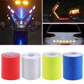 5 см x 3 м автомобильная светоотражающая лента, предупреждающая наклейка для авто безопасности, отражатель, защитная лента, пленка для грузовиков, авто наклейки для мотоциклов красный