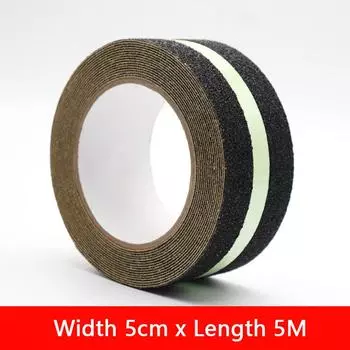 5 см x 5/2 м Противоскользящая лента с зелеными полосами, светящимися в темноте, абразивная адгезивная лента для ступеней лестниц, для помещений и улицы