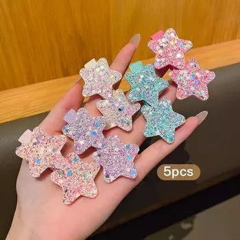 5 star hair clips with sweet and colorful hair accessories suitable for daily use