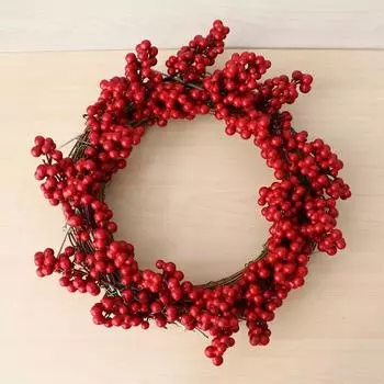 5 стеблей красные ягоды искусственный цветок праздничный поддельный цветок год домашний декор вечеринка E