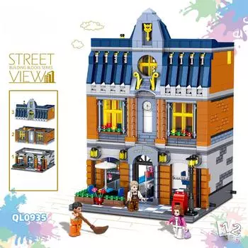 5 Street View QL0936 Roman Restaurants To Choose From Compatible with Lego Small Particle Building Block Assembly