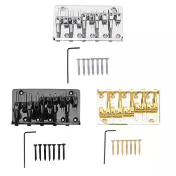 5-струнная басовая гитара с регулируемым седлом из цинкового сплава, изысканный ретро-бридж для электрической бас-гитары Silver