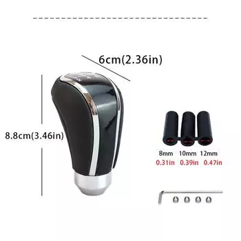 5-ступенчатая универсальная ручка переключения передач R из искусственной кожи, ручная ручка переключения передач для автомобиля, сменная ручка переключения передач, модифицированная головка переключения передач чёрный