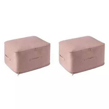 5# Сумка для хранения одеяла, держатель для пододеяльника, сумка с двойной молнией для домашнего общежития (розовый)