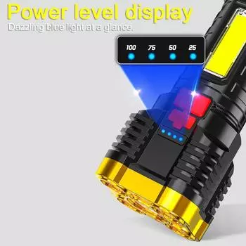 5 светодиодных фонариков, портативный рабочий свет с высоким люменом, USB аккумуляторная лампа с боковой подсветкой, 4 режима освещения золотой