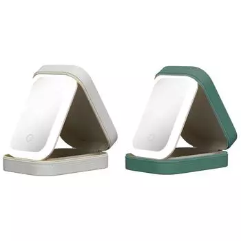 5 # светодиодный зеркальный ящик для хранения косметики с регулируемой яркостью светодиодный портативный косметический чехол (белый)