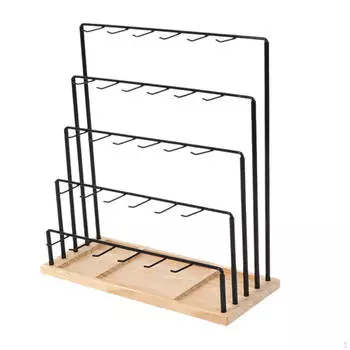 5-ти уровневая стойка для сережек, держатель для ювелирных изделий, органайзер с крючками для фотосъемки в магазине чёрный