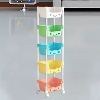 5-ти уровневая тележка-органайзер Art Craft Rolling on Wheels держатель для фруктов для ванной комнаты Style A