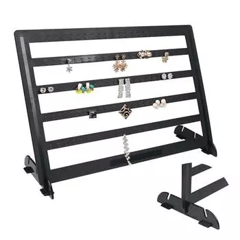 5 Tier Plastic Jewelry Earring Display Stand Ear Stud Earrings Holder Organizer Drop Earring Bracelet Necklace Storage Rack