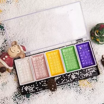 5/Твердая акварельная металлическая золотая пигментная краска с кистью для художника, рисующего акварелью