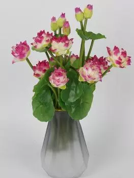 5 упаковок, 3 головки/связка, букет искусственных цветов лотоса с листьями, настоящий лотос для свадьбы, домашней вечеринки, украшения для гостиной, отеля белый