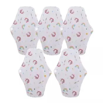 5 упаковок бамбуковых угольных менструальных прокладок, моющиеся водонепроницаемые мягкие тканевые менструальные прокладки для тяжелых