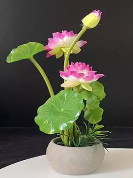 5 упаковок искусственных цветов, букет из 3 головок/пучок с листьями, настоящий лотос для украшения свадьбы, дома, вечеринки, гостиной, отеля белый