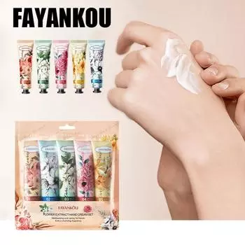5 упаковок крема для рук Flower Essence серии увлажняющий и увлажняющий осенне-зимний крем для рук против сухости и трещин