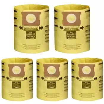 5 упаковок мешков для пылевого фильтра для пылесосов Shop Vac для влажной и сухой уборки объемом 5-8 галлонов, 90661 906-61 9066100 90671 9067100 и т. д. CHINA