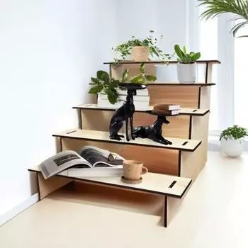 5-уровневая деревянная стойка для демонстрации товаров Настольная многоуровневая стойка для хранения Многоуровневая стойка для демонстрации товаров для растений Коллекционные предметы для кексов Фермерские рынки